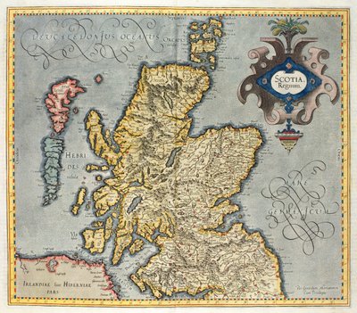 Skotlannin kuningaskunnan kartta, 1600-luvun Scotia Regnum (vaikutuksissa Mercators Atlas) tekijältä Unbekannt Unbekannt