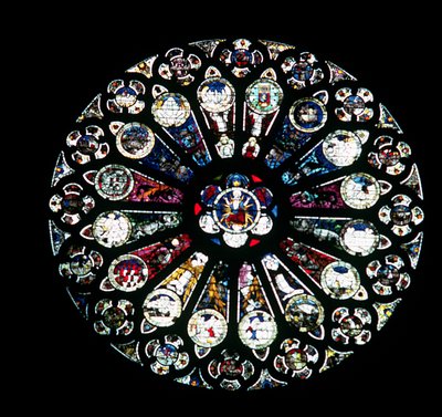 North Rose Window, 1200-luvun kivityö, 1400-luvun puolivälin lasi tekijältä Unbekannt Unbekannt