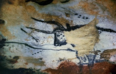 Kalliomaalaus härästä, jolla on pitkäsarvi, Härkäsali, n. 17000 eaa tekijältä Unbekannt Unbekannt