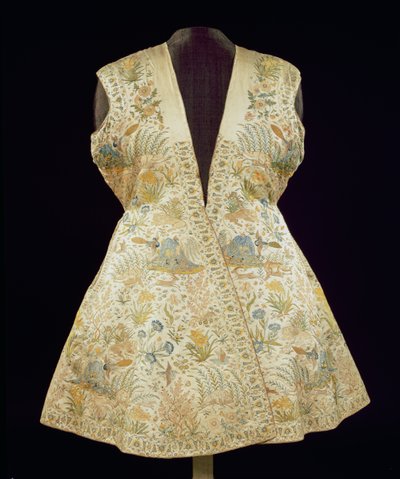 Satiininen metsästystakki brodeerattu silkeillä ketjuompeleella, Pohjois-Intia (Mughal), 1600-luvun ensimmäinen puolisko (satiini ja silkki) tekijältä Unbekannt Unbekannt