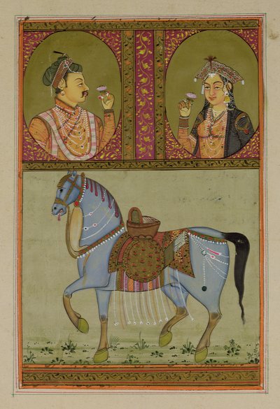 Shah Jahan (1592-1666) ja Muntaz Mahal, hänen vaimonsa (k.1629), Mughal tekijältä Unbekannt Unbekannt