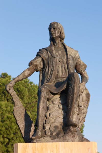 Kristoffer Kolumbuksen patsas La Rabidan luostarissa, Huelvan maakunnassa, Andalusiassa, Etelä-Espanjassa. tekijältä Unbekannt Unbekannt