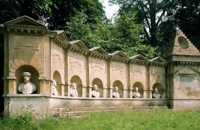 Stowe, William Kent (1684-1748), Temple of British Worthies, n. 1735, Buckinghamshire, Iso-Britannia tekijältä Unbekannt Unbekannt