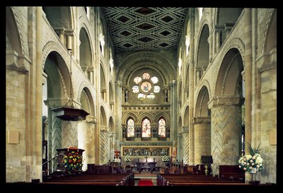 Näkymä luostarikirkon laivasta, Waltham Abbey, Essex tekijältä Unbekannt Unbekannt