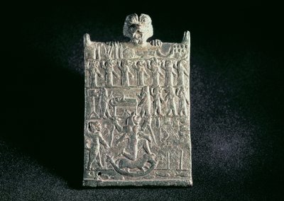 00362 Helvetin laatta, joka kuvaa salaliittoa Lamashtua, uusassyrialaista, vastaan Mesopotamiassa, noin 1700 eKr. (pronssi) tekijältä Unbekannt
