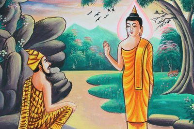 20151103, Kasi, Laos : Shakyamuni Buddhan elämäntarinaa kuvaava maalaus tekijältä Unbekannt