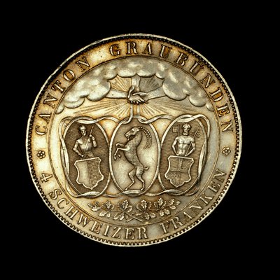 4 Sveitsin frangia, Sveitsin kolikko tekijältä Unbekannter Künstler