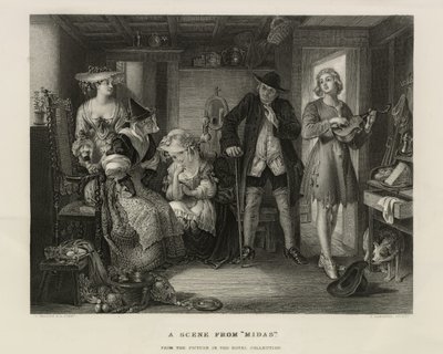 Scene from Midas, Iso-Britannia, n. 1850 (kaiverrus) tekijältä Unbekannter Künstler