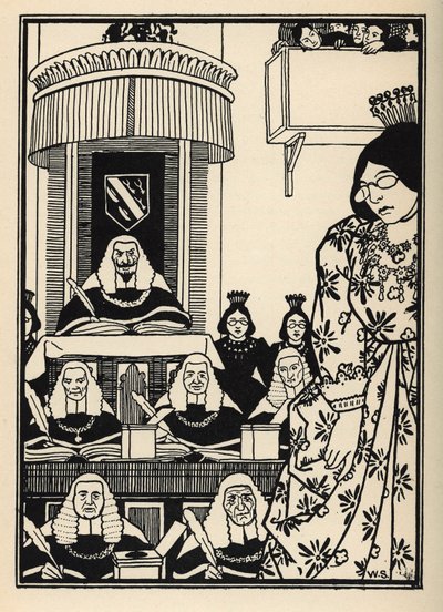 Suurilta osin feminiininen hovi näyttää paronille ironiana, joka ansaitsee mainitsemisen hänen seikkailuissaan. William Strangin (1859-1921) ja JB Clarkin kuvitus Rudolf Erich Raspen (1736-1794) (1789) "Münchausenin paronin (Munchhausen) seikkailuista" tekijältä Unbekannt