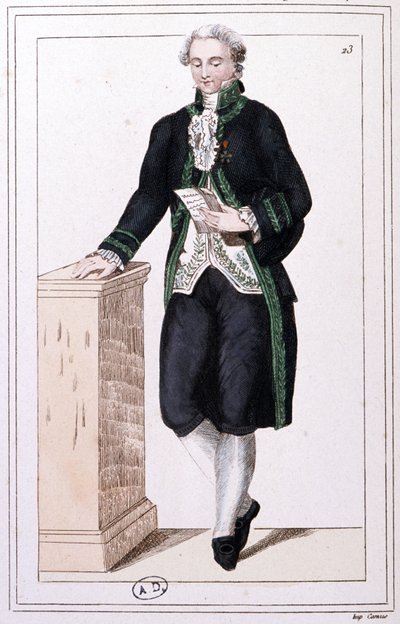 Instituutin jäsen 1. keisarikunnan aikana, noin 1810 (kaiverrus). tekijältä Unbekannter Künstler