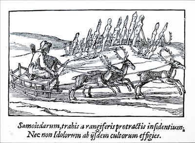 Porojen vetämä reki Pohjois-Siperiassa tekijältä Unbekannt