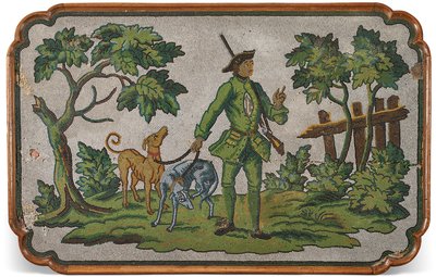 Saksalaisen tammen kansi ja helmityöpöytä, n. 1740 tekijältä Unbekannter Künstler