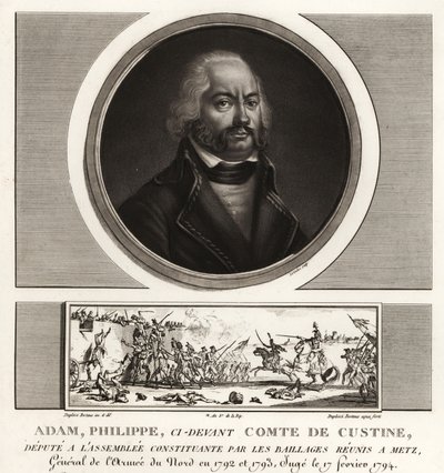 Adam Philippe, kreivi de Custine, Ranskan vallankumouksellinen kenraali, teloitettiin maanpetoksesta 1793 tekijältä Unbekannt