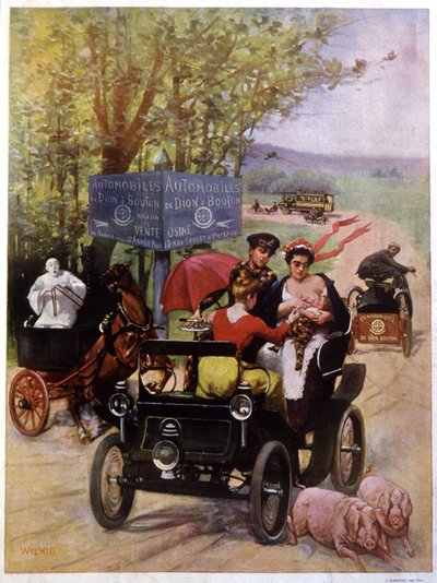 Dion Boutonin automobiilien mainonta de Wilhio Ranskassa 1800-luvun lopulla. tekijältä Unbekannter Künstler