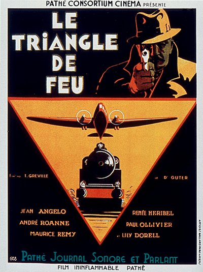 Edmond Grevillen ja Jean Angelon elokuvan The Triangle of Fire juliste 1932 tekijältä Unbekannt