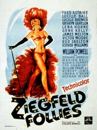 ZIEGFELD FOLLIES -elokuvajuliste, jonka on ohjannut Lemuel Ayers ja Lucille Ball tekijältä Unbekannt