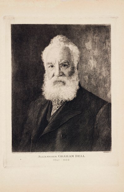 Alexander Graham Bell, skotlantilaissyntyinen keksijä ja puhelimen pioneeri tekijältä Unbekannt