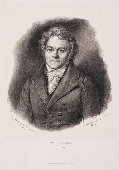 Alois Senefelder, saksalainen litografian keksijä, 1800-luvun alku tekijältä Unbekannt