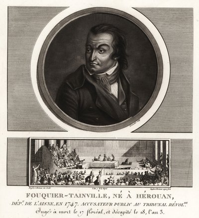 Antoine Quentin Fouquier-Tainville, yleinen syyttäjä, vallankumoustuomioistuin, giljotinoitu 1795 tekijältä Unbekannt