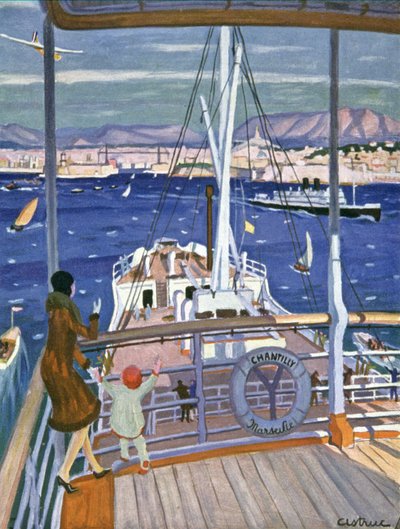 Linja-auto Chantillyn saapuminen Marseillen satamaan noin vuonna 1930 (kuva). tekijältä Unbekannter Künstler