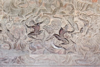 Basreliefit Angkor watin itäisessä galleriassa Kambodžassa tekijältä Unbekannter Künstler