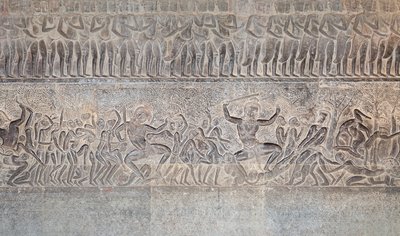 Basreliefit Angkor watin eteläisessä galleriassa Kambodžassa tekijältä Unbekannter Künstler