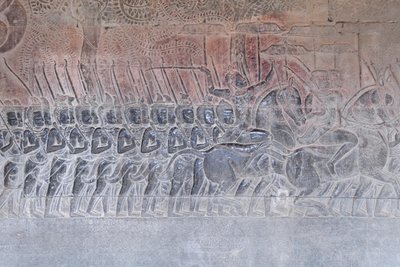 Basreliefit Angkor watin eteläisessä galleriassa Kambodžassa tekijältä Unbekannter Künstler