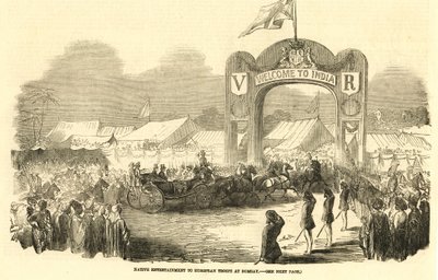 Brittiläinen ratsastava hevosvaunu Bombayssa, 1800-luku (kuva). tekijältä Unbekannter Künstler
