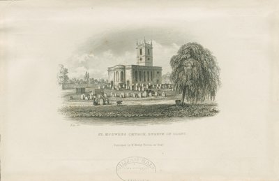 Burton-upon-Trent - St. Modwensin kirkko: teräskaiverrus ja [?1800-luku] tekijältä Unbekannt