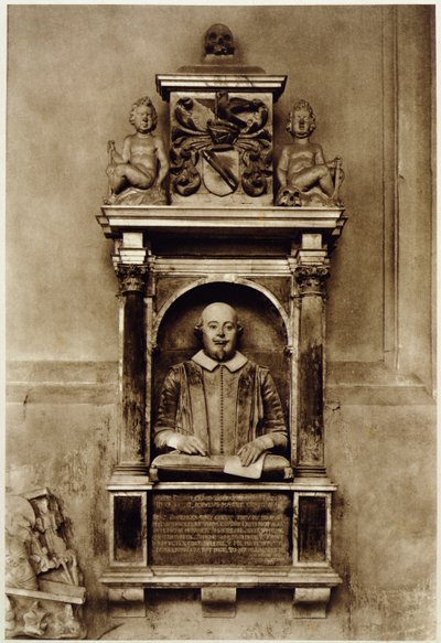 William Shakespearen (1564-1616) rintakuva ja kaiverrus (m/w kuva) tekijältä Unbekannt