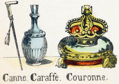 C - Canne Caraffe Crown - Aakkoset - lasten viihdettä - Image epinal, suosittu sarja n. 1890 (kuva) tekijältä Unbekannt