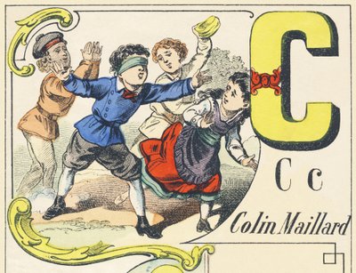 C : colin-maillard - Games Alphabet, n. 1890 (kuva) tekijältä Unbekannt
