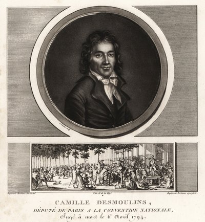 Camille Desmoulins, Pariisin varajäsen kansalliskokouksessa, k tekijältä Unbekannt