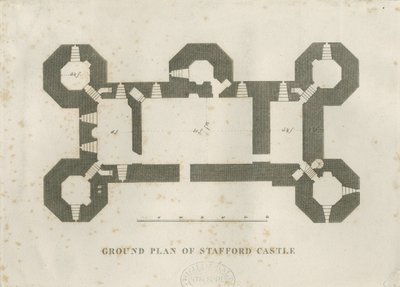 Castle Church - Stafford Castle: kaiverrus ja [1800-luku] tekijältä Unbekannt
