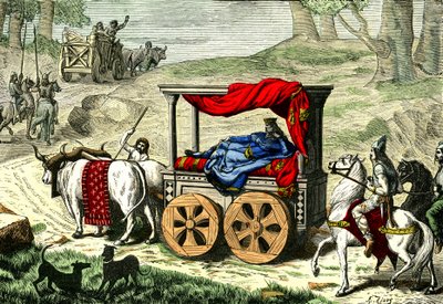 Gallialaisen kuninkaan vaunut, noin 1850-86 (kuvitus). tekijältä Unbekannter Künstler