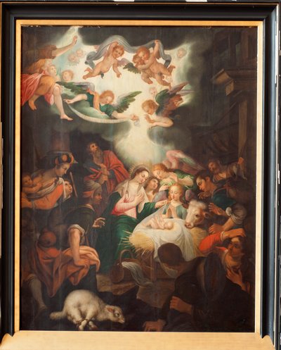 Kirkko (Tongren Neitsyt Marian basilika). Sisustus. Triptich. Syntymä. tekijältä Unbekannter Künstler