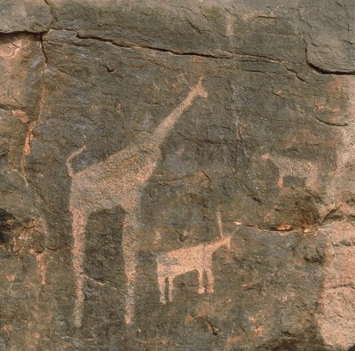 Lähikuva esihistoriallisista maalauksista, Teneren aavikko, Niger tekijältä Benjamin Baud