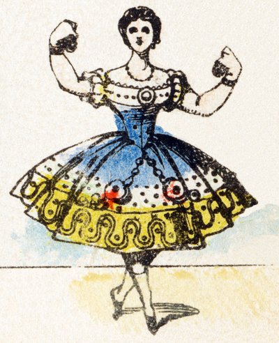 D - Tanssija - Aakkoset - lasten viihdettä - Kuva epinal, suosittu sarja n. 1890 (kuva) tekijältä Unbekannt