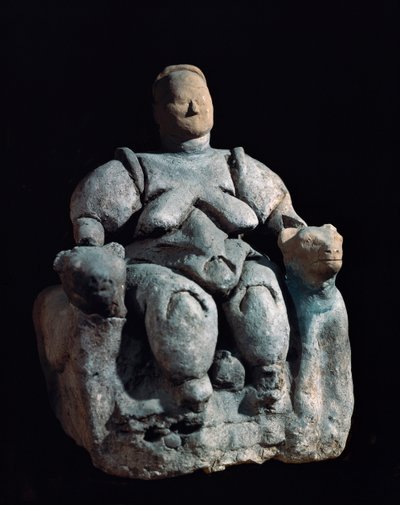 Deesse mere, statue de terre cuite. 8000-6000 jKr peräisin Catal Huyukista tekijältä Unbekannt