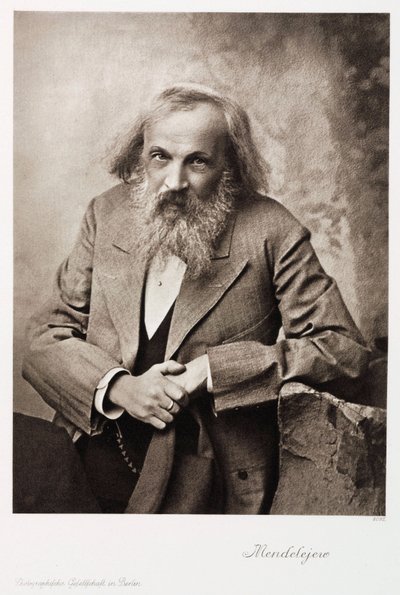 Dmitri Ivanovitš Mendelejev, venäläinen kemisti, vuodesta 1905 tekijältä Unbekannt
