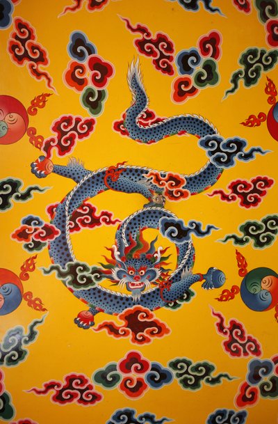 Dragon seinämaalaus. Kopanin luostari, Kathmandu, Nepal tekijältä Unbekannt