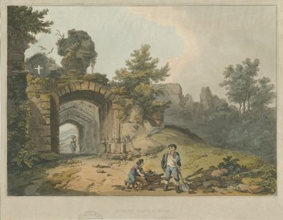 Dudley Castle - The Keep: värillinen akvatintakaiverrus ja [?1800-luku] tekijältä Unbekannt