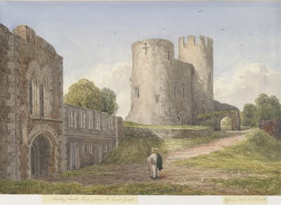 Dudley Castle - The Keep: vesivärimaalaus, 8.6.1843 tekijältä Unbekannt