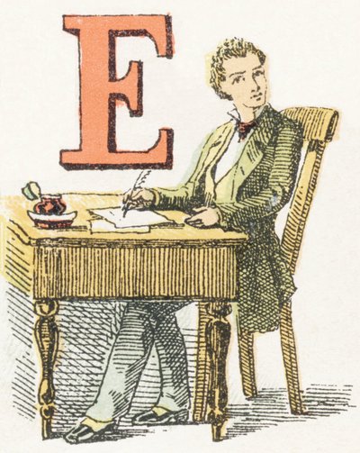 E - Writer - Childish Alphabet, Editions Gordinne 1920 (kaiverrus) tekijältä Unbekannt