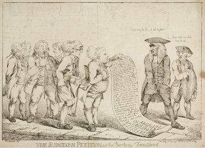 Early-Modern "The Surgeons Petition or The Barbers Triumphant", 7. elokuuta 1797 tekijältä Unbekannt