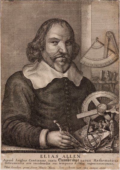 Elias Allen, matemaatikko ja instrumenttien valmistaja, n. 1630 tekijältä Unbekannt