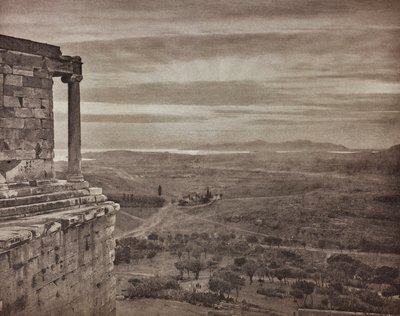 "En Grèce par monts et par vaux" ("Kreikassa vuorten ja laaksojen kautta"): Ateenan laakso Propylaean korkeuksilta. tekijältä Unbekannter Künstler
