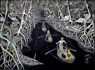 Taidemuseo, Ca Mau Guerrillas by Thai Ha, Lakkakaiverrus, Ho Chi Minh City, Vietnam, 2018 tekijältä Josef Eberz