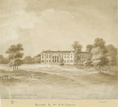 Fisherwick Hall: seepiapesupiirros, nd [?1800-luku] tekijältä Unbekannt