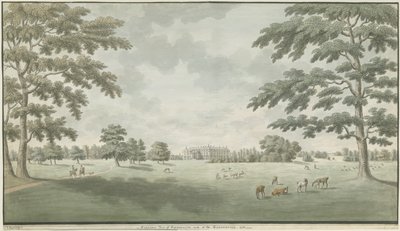 Fisherwick Hall: vesiväripiirros, 1786 tekijältä Unbekannt